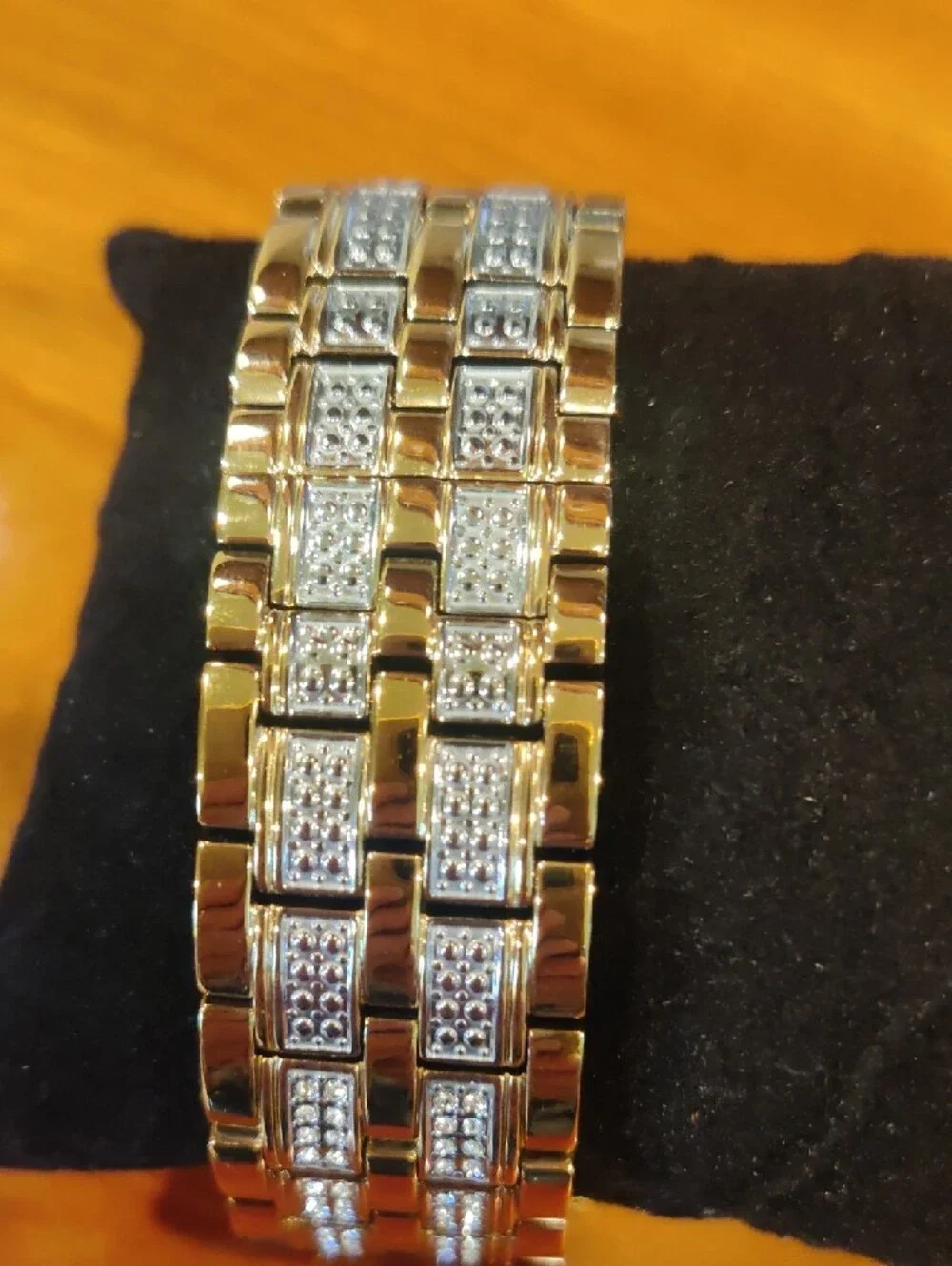 Bulova Gold and Silver Crystal Accent Chronograph Watch